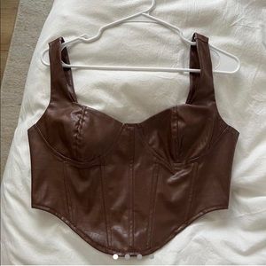 Brown corset top. Size Small